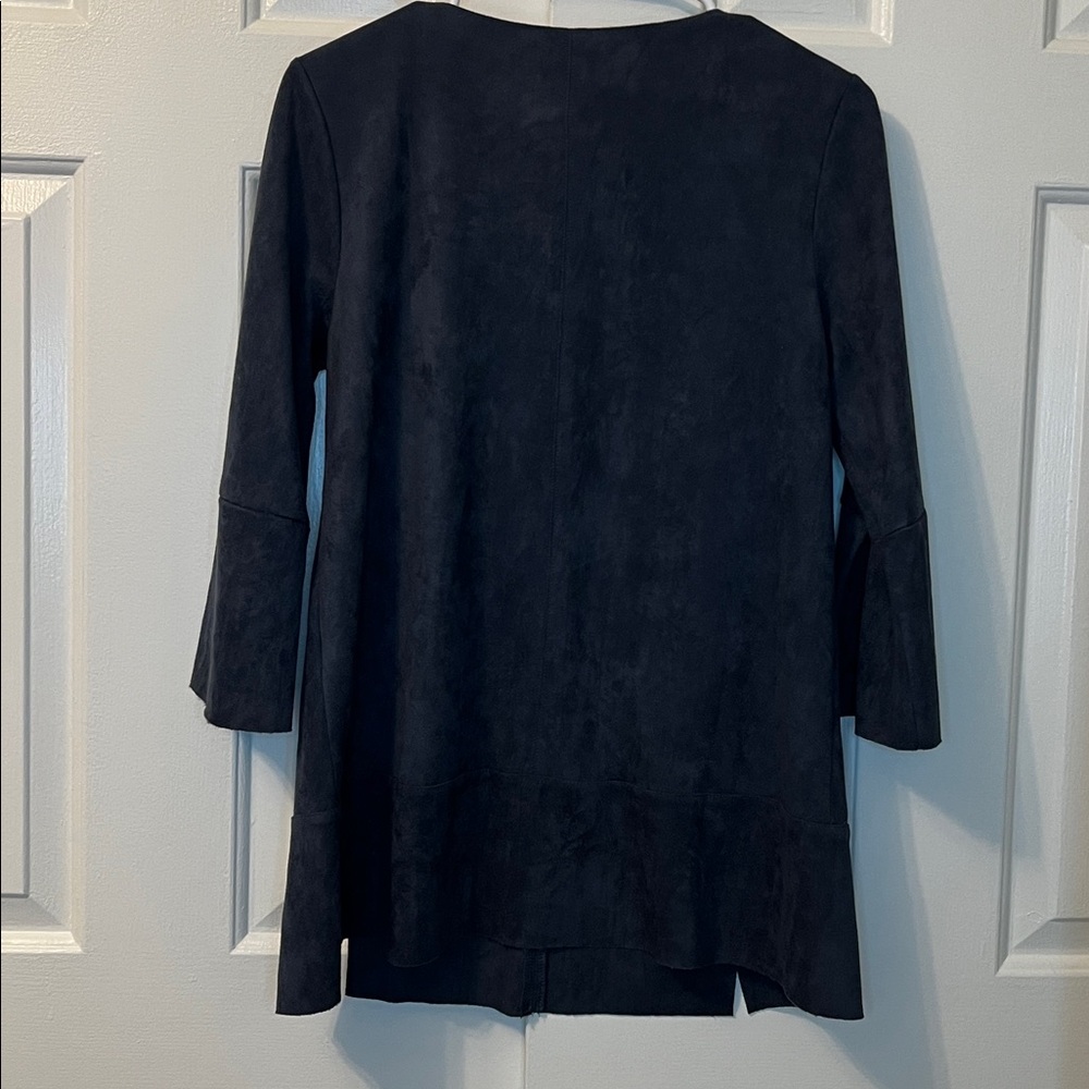 Soft Surroundings Izzy Tunic Blouse Faux Suede 3/4 Bell Sleeve Size S - Picture 5 of 7
